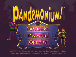 Pandemonium title screen for Playstation